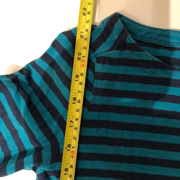 Banana republic green/navy stripe cotton 3/4 arm - Picture 6 of 6
